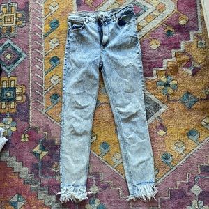 Zara bleached speckled jeans